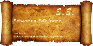 Sebeszta Sándor névjegykártya