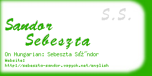 sandor sebeszta business card